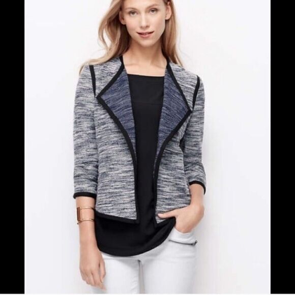 Ann Taylor Jackets & Blazers - Ann Taylor Open Front Tweed Blazer Jacket Size Medium
